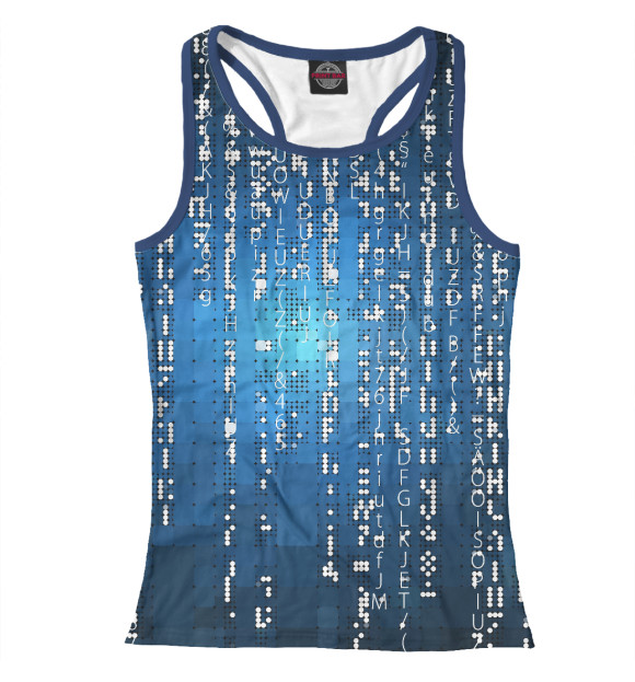 Женская майка-борцовка с изображением Матрица цвета Белый