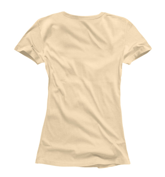 Женская футболка с изображением Лисенок с птичкой на носу цвета Белый