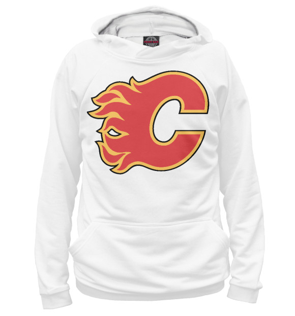 Худи для мальчика с изображением Calgary Flames цвета Белый