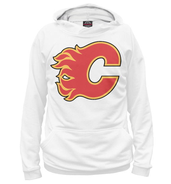 Мужское худи с изображением Calgary Flames цвета Белый