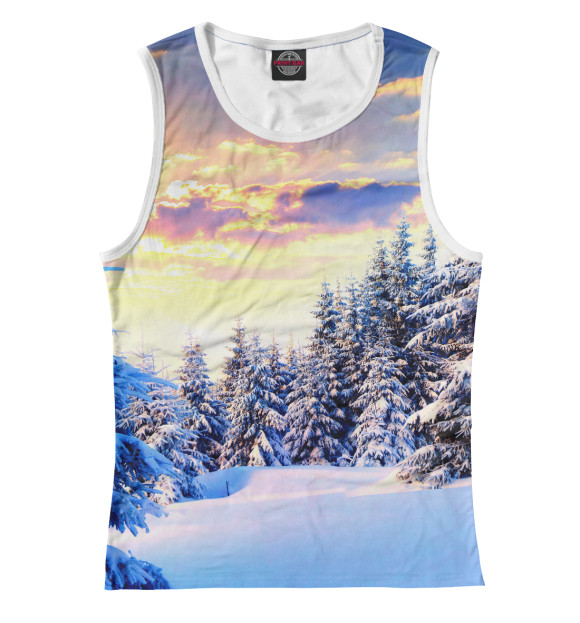 Майка для девочки с изображением Зима цвета Белый