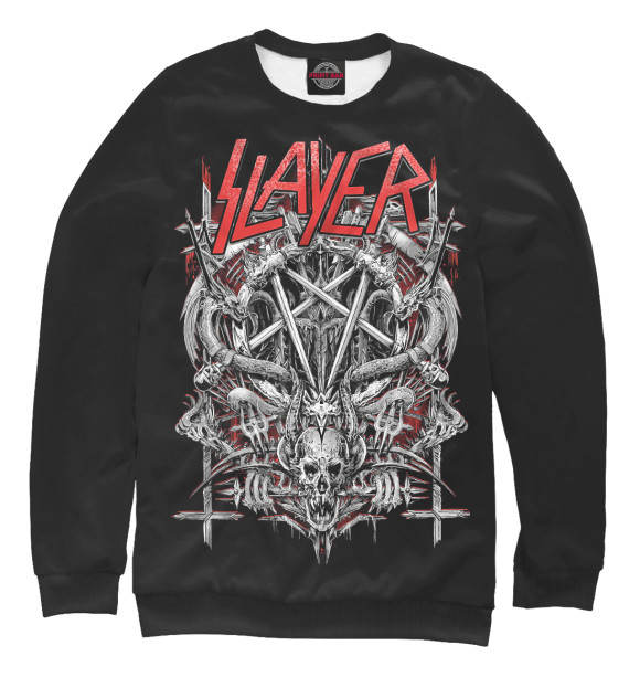 Женский свитшот с изображением Slayer цвета Белый