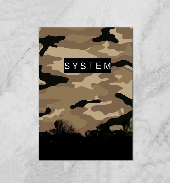 Плакат с изображением SYSTEM Black цвета Белый