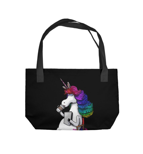 Пляжная сумка с изображением Miss Unicorn цвета 