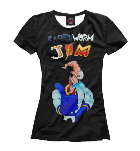

Футболки Print Bar, Белый, Earth Worm Jim Black
