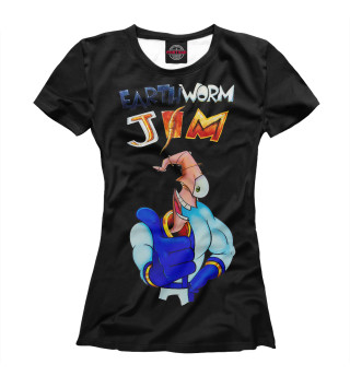 Женская футболка Earth Worm Jim Black