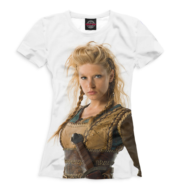 Футболка для девочек с изображением Лагерта цвета Белый