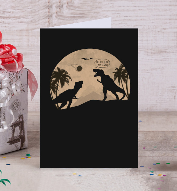 Открытка с притом Make a Wish! цвета Белый Открытка с изображением Make a Wish! цвета Белый