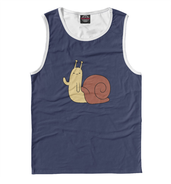 Майка для мальчика с притом Улитка цвета Белый Майка для мальчика с изображением Улитка цвета Белый