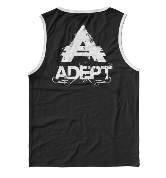 Мужская майка с изображением Adept3 цвета Белый