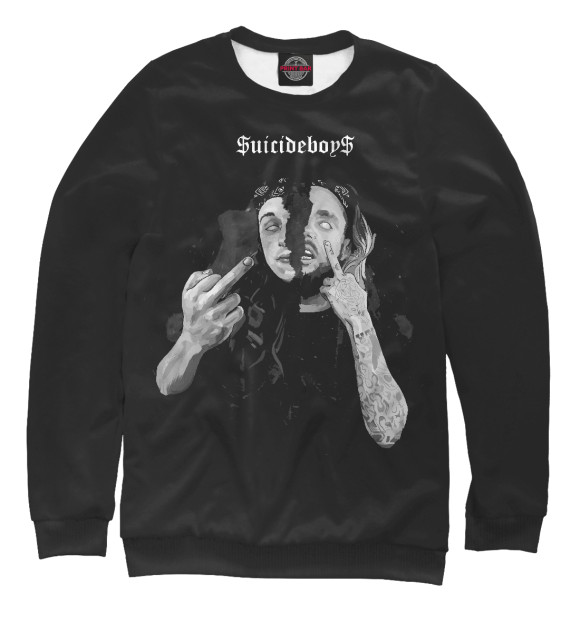 Свитшот для мальчиков с изображением $uicideboy$ цвета Белый