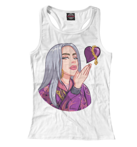 Женская майка-борцовка с изображением Billie Eilish цвета Белый