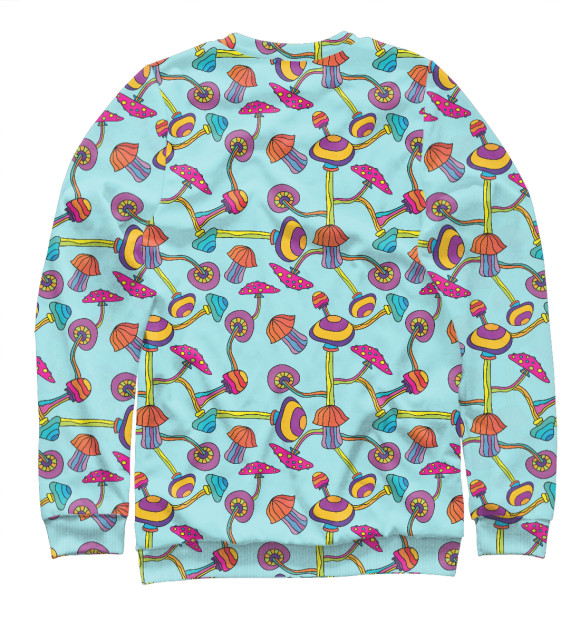 Мужской свитшот с изображением Грибы цвета Белый