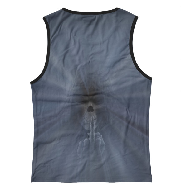 Женская майка с изображением Смерть показывает палец цвета Белый