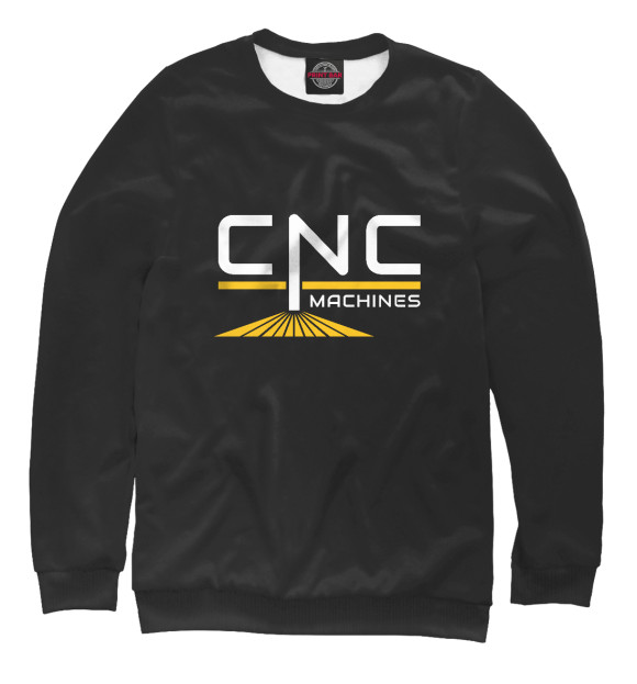 Мужской свитшот с изображением CNC machines цвета Белый
