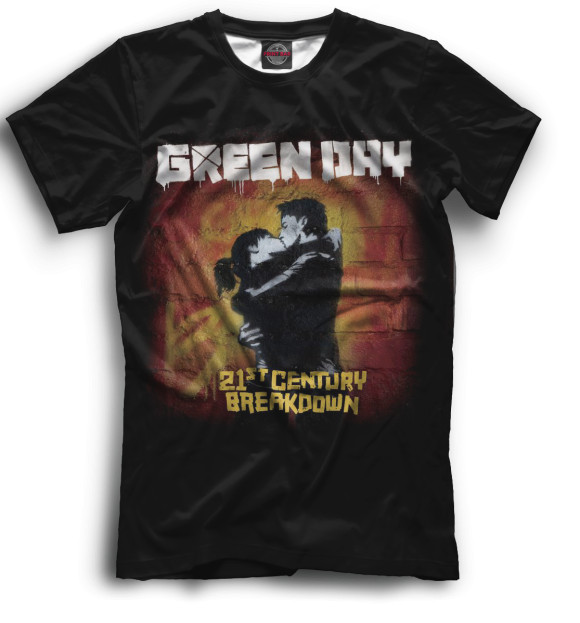 Мужская футболка с изображением Green Day цвета Черный
