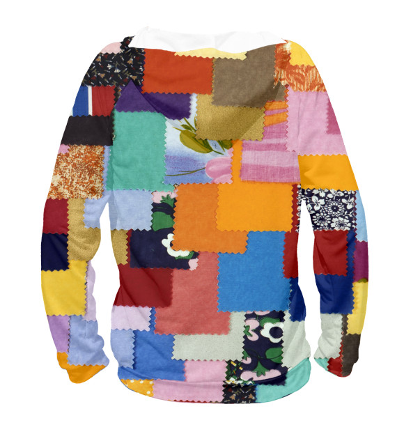 Мужское худи с изображением Лоскутное шитье цвета Белый