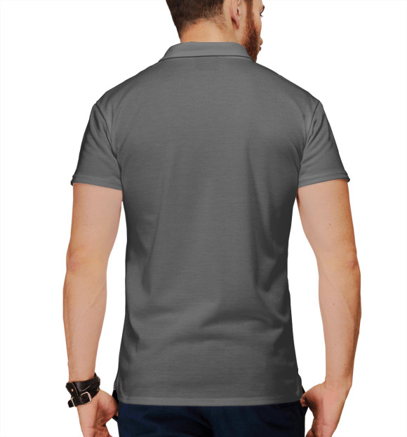 Мужское поло с изображением Тоторо в кармане цвета Белый