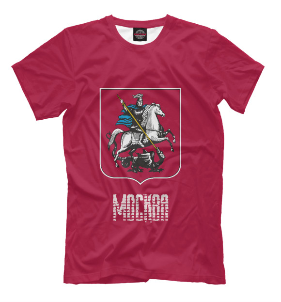 Мужская футболка с изображением Москва цвета Темно-розовый