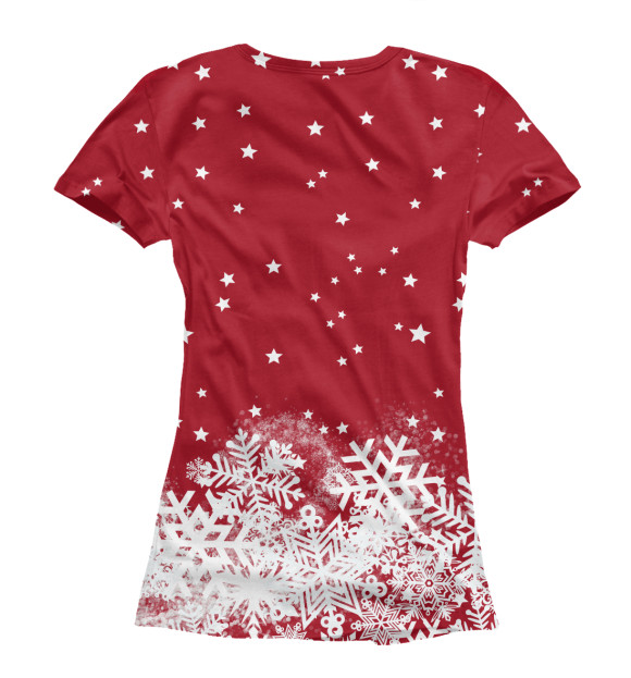 Женская футболка с изображением Дед Мороз хипстер цвета Белый