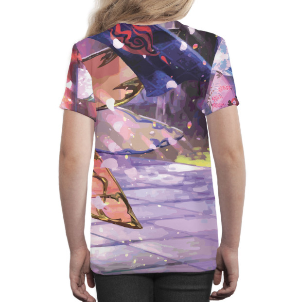 Футболка для девочек с изображением Аниме цвета Белый