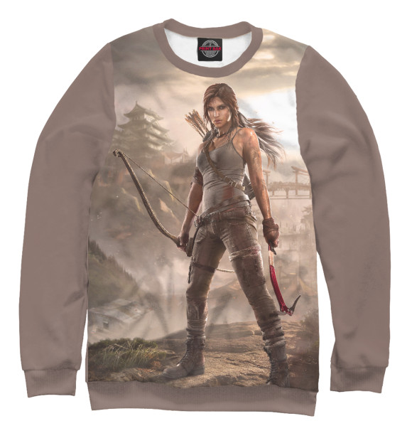 Женский свитшот с изображением Tomb Raider цвета Белый