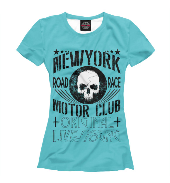 Женская футболка с изображением New York цвета Белый