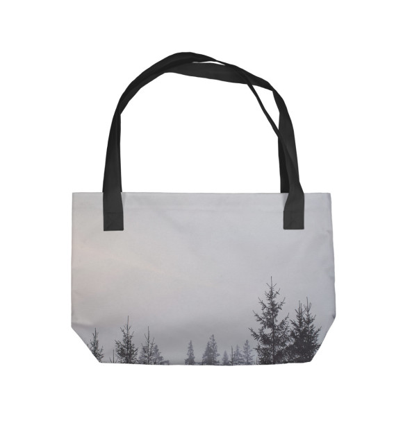 Пляжная сумка с изображением Тёмный лес цвета 