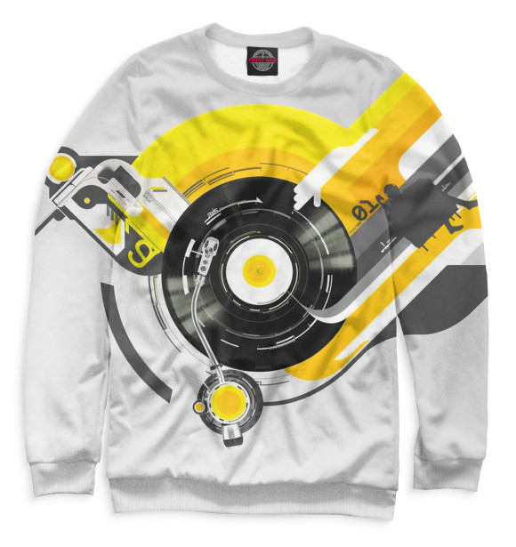 Мужской свитшот с изображением Trance цвета Белый