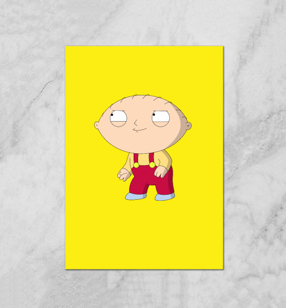 Плакат с изображением Stewie цвета Белый