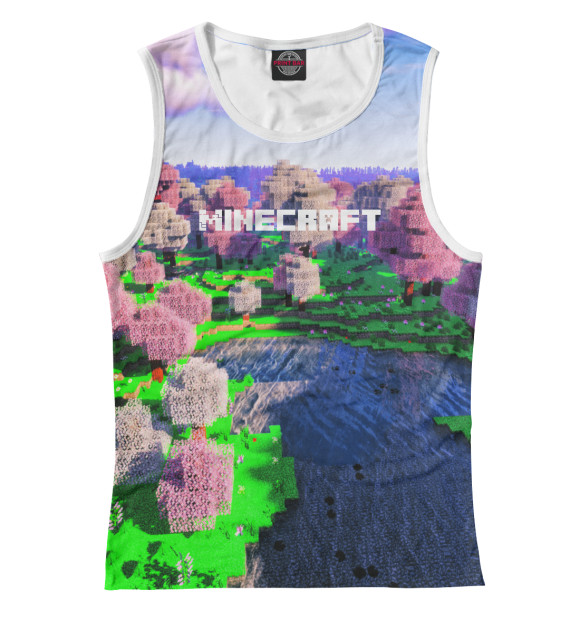 Майка для девочки с изображением Minecraft цвета Белый