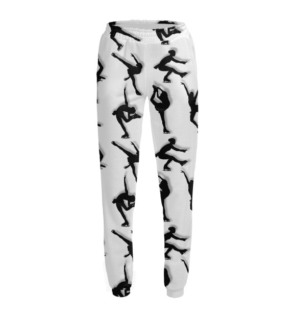 Женские спортивные штаны с изображением Стильные фигуристки - спортивные танцы цвета Белый
