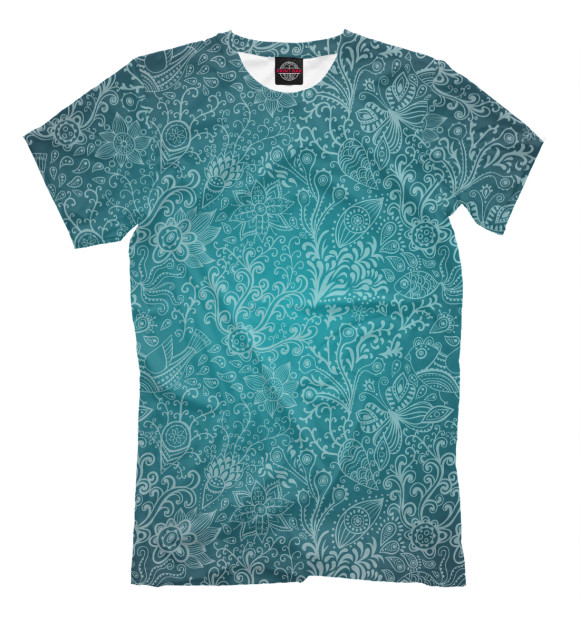 Мужская футболка с изображением Природа цвета Грязно-голубой