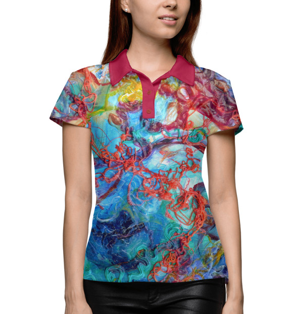 Женское поло с изображением Psy цвета Белый