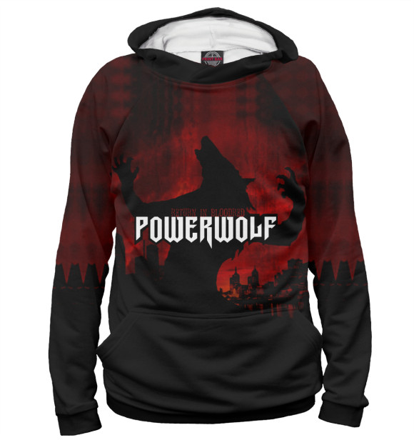 Женское худи с изображением Powerwolf цвета Белый
