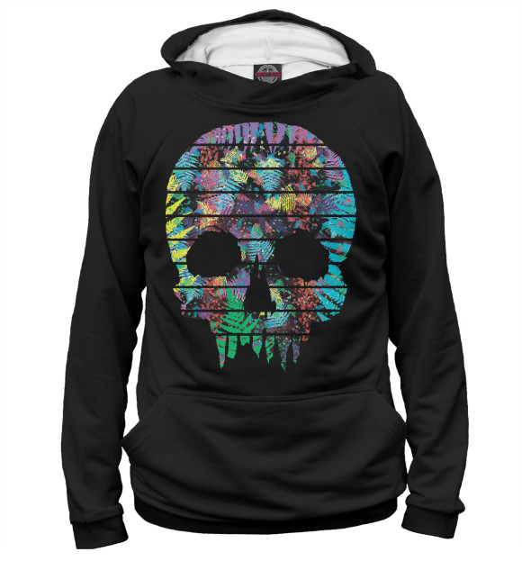 Женское худи с изображением Skull Fern цвета Белый