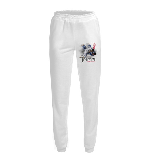 Женские спортивные штаны с изображением Дзюдо цвета Белый