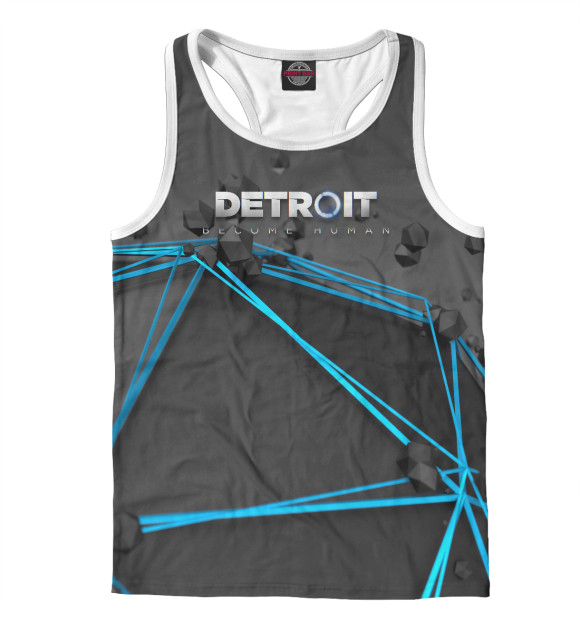 Мужская майка-борцовка с изображением Detroit the game цвета Белый