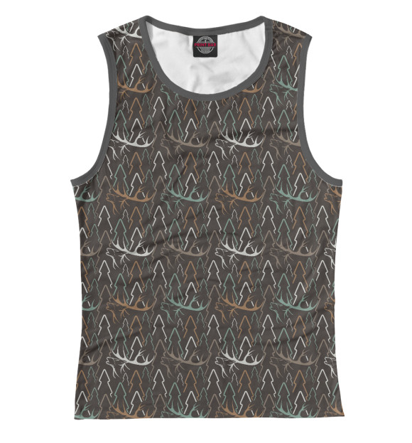 Майка для девочки с притом На Лося цвета Белый Майка для девочки с изображением На Лося цвета Белый