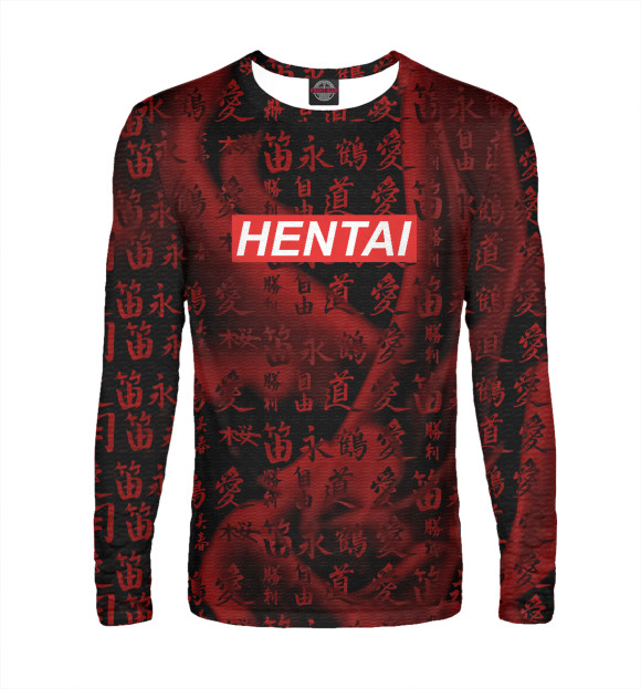 Мужской лонгслив с изображением Hentai цвета Белый