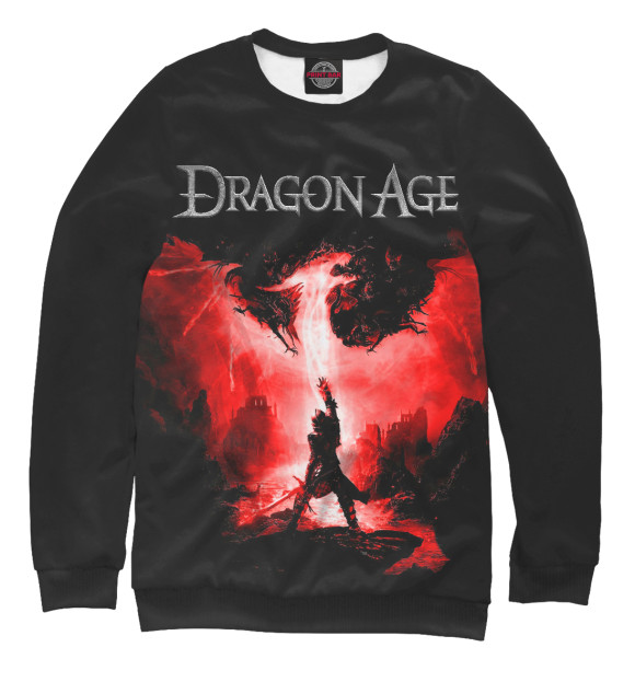 Женский свитшот с изображением Dragon Age цвета Белый