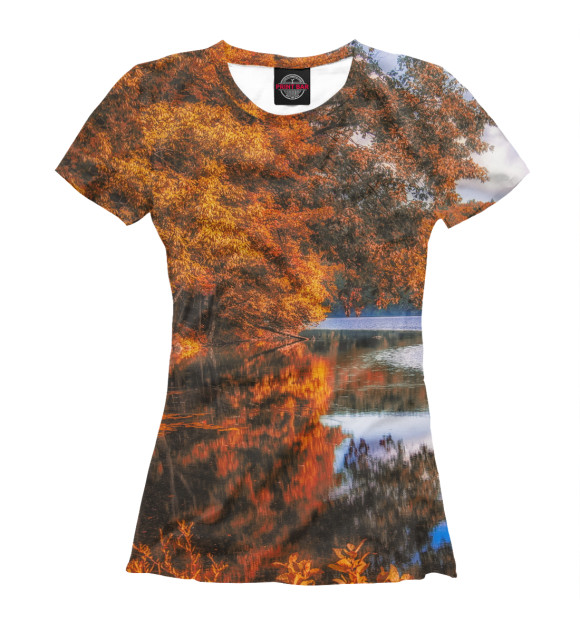 Женская футболка с изображением Осень цвета Белый