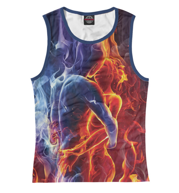 Женская майка с изображением Стихия страсти цвета Белый