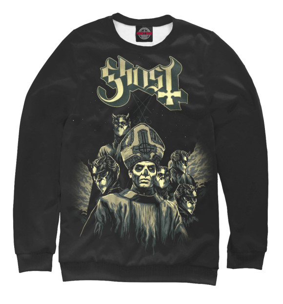 Женский свитшот с изображением Ghost цвета Белый