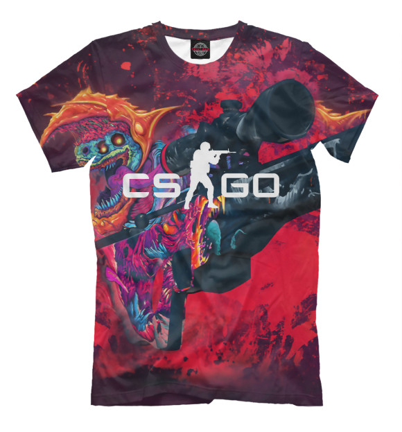 Мужская футболка с изображением CS:GO / Hyper Beast цвета Молочно-белый