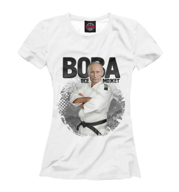 Футболка для девочек с изображением Путин цвета Белый