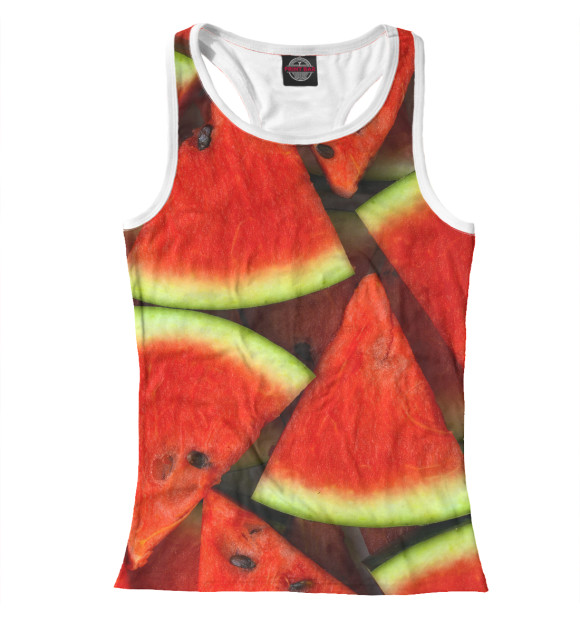 Женская майка-борцовка с изображением Арбуз цвета Белый