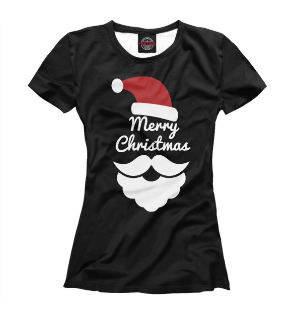 Футболка для девочек с изображением Merry Christmas цвета Белый