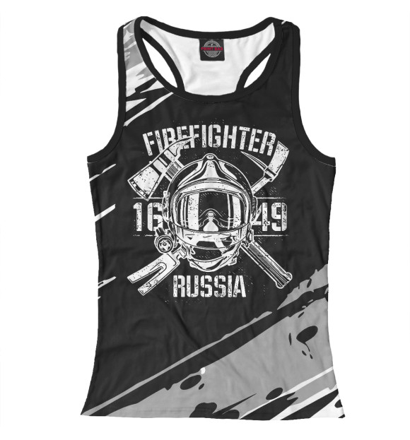 Женская майка-борцовка с изображением МЧС РОССИИ цвета Белый