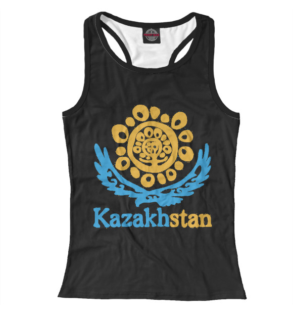 Женская майка-борцовка с изображением Kazakhstan цвета Белый